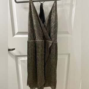 Express Metallic Halter Neck dress